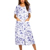 image:imageEkouaer Robes For Women Zipper Bathrobe Short Sleeve Duster With PocketsPurple Watercolor Flowers