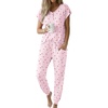 image:imageEkouaer Viscose from Bamboo Womens Pajama Sets Super Soft Short Sleeve Button Top and Pants Pj Sleepwear Sets SXXLCherry