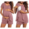 image:imageEkouaer Womens Maternity Nursing Pajamas Set Breastfeeding Sleepwear PjsPurplishred