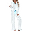 image:imageEkouaer Womens Pajama Sets Long Sleeve Sleepwear Button Down Pjs LoungewearWhite Rose Stripes