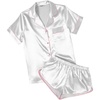 White With Pink Piping