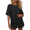 image:imageEkouaer Womens Two Piece Sets Summer Lounge Set Matching OutfitsBlack