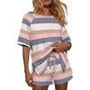 image:imageEkouaer Womens Two Piece Sets Summer Lounge Set Matching OutfitsColorful Striped