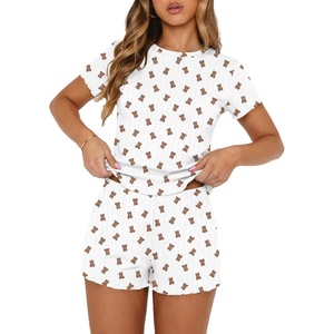 image:imageEkouaer Cute Pajama Sets for Women Summer Short Sleeve Lounge Sets SXXLCute Bear