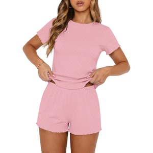 image:imageEkouaer Cute Pajama Sets for Women Summer Short Sleeve Lounge Sets SXXLPink