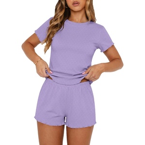 image:imageEkouaer Cute Pajama Sets for Women Summer Short Sleeve Lounge Sets SXXLPurple