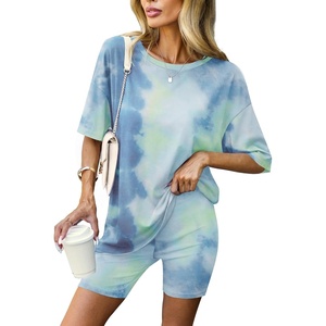 image:imageEkouaer Lounge Sets 2 Piece Summer Outfits 2026 Oversized Biker Short SetsBlue2