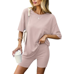 image:imageEkouaer Lounge Sets 2 Piece Summer Outfits 2026 Oversized Biker Short SetsGold