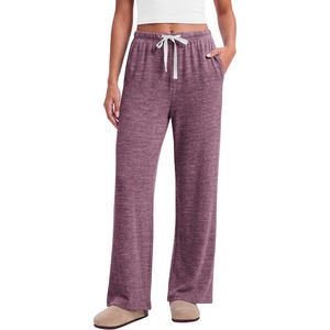 image:imageEkouaer Pajama Pants Women 2026 Soft Pj Bottom Wide Leg Lounge Sleep PantsCherry Red