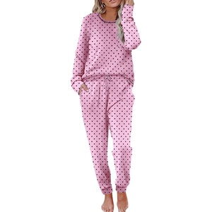 image:imageEkouaer Pajamas Womens Long Sleeve Pj Set Soft 2 Piece LoungewearPink Small Point