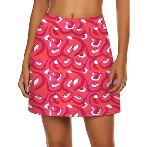 image:imageEkouaer Womens Active Performance Skort Lightweight Skirt for Golf TennisRed Art Wave
