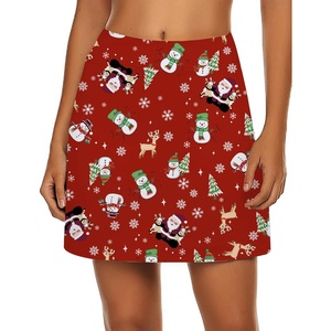 image:imageEkouaer Womens Active Performance Skort Lightweight Skirt for Golf TennisRed Christmas Print