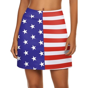 image:imageEkouaer Womens Active Performance Skort Lightweight Skirt for Golf TennisUsa Flag 01