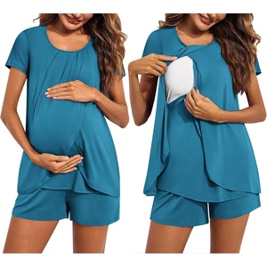 image:imageEkouaer Womens Maternity Nursing Pajamas Set Breastfeeding Sleepwear PjsBlue