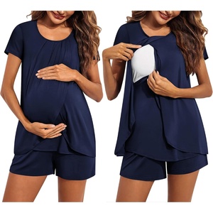 image:imageEkouaer Womens Maternity Nursing Pajamas Set Breastfeeding Sleepwear PjsNavy Blue