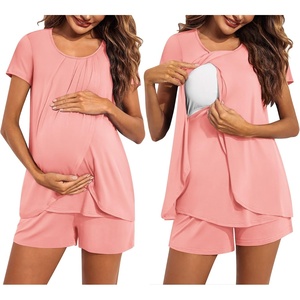 image:imageEkouaer Womens Maternity Nursing Pajamas Set Breastfeeding Sleepwear PjsOrange Pink