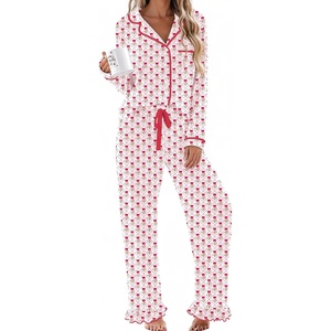 image:imageEkouaer Womens Pajama Sets Long Sleeve Sleepwear Button Down Pjs LoungewearWhite Flower