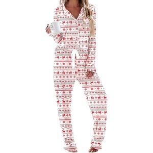image:imageEkouaer Womens Pajamas Long Sleeve Loungewear Casual Button Down PjsChristmas Reindeer