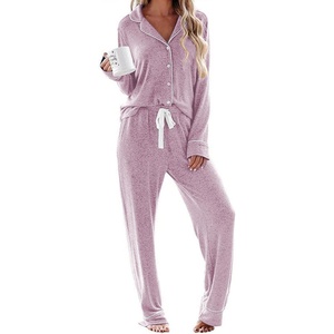 image:imageEkouaer Womens Pajamas Long Sleeve Loungewear Casual Button Down PjsPink