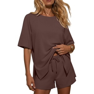image:imageEkouaer Womens Two Piece Sets Summer Lounge Set Matching OutfitsBrown