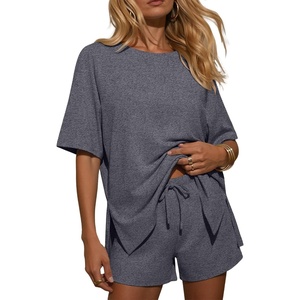 image:imageEkouaer Womens Two Piece Sets Summer Lounge Set Matching OutfitsGray