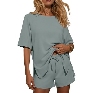 image:imageEkouaer Womens Two Piece Sets Summer Lounge Set Matching OutfitsGray Green