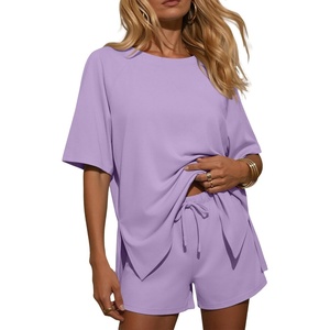 image:imageEkouaer Womens Two Piece Sets Summer Lounge Set Matching OutfitsLilac
