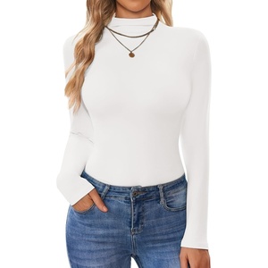 image:imageTurtleneck Tops for Women Long Sleeve Mock Neck Shirts Thermal UnderwearWhite