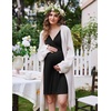 image:imageEkouaer Labor and Delivery Gown for Hospital V Neck Maternity Nursing DressBlack
