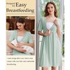 image:imageEkouaer Labor and Delivery Gown for Hospital V Neck Maternity Nursing DressCeladon Green