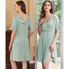 image:imageEkouaer Labor and Delivery Gown for Hospital V Neck Maternity Nursing DressCeladon Green
