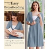 image:imageEkouaer Labor and Delivery Gown for Hospital V Neck Maternity Nursing DressDusty Blue