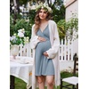 image:imageEkouaer Labor and Delivery Gown for Hospital V Neck Maternity Nursing DressDusty Blue