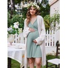 image:imageEkouaer Labor and Delivery Gown for Hospital V Neck Maternity Nursing DressDusty Green