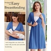 image:imageEkouaer Labor and Delivery Gown for Hospital V Neck Maternity Nursing DressGrey Blue