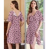 image:imageEkouaer Labor and Delivery Gown for Hospital V Neck Maternity Nursing DressGrey Purple Red Heart