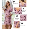 image:imageEkouaer Labor and Delivery Gown for Hospital V Neck Maternity Nursing DressGrey Purple Red Heart