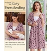 image:imageEkouaer Labor and Delivery Gown for Hospital V Neck Maternity Nursing DressGrey Purple Red Heart