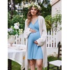 image:imageEkouaer Labor and Delivery Gown for Hospital V Neck Maternity Nursing DressLake Blue