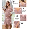 image:imageEkouaer Labor and Delivery Gown for Hospital V Neck Maternity Nursing DressLight Blue Heart