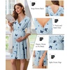 image:imageEkouaer Labor and Delivery Gown for Hospital V Neck Maternity Nursing DressLight Blue Moon Planet Butterfly