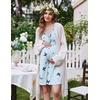 image:imageEkouaer Labor and Delivery Gown for Hospital V Neck Maternity Nursing DressLight Blue Moon Planet Butterfly