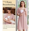 image:imageEkouaer Labor and Delivery Gown for Hospital V Neck Maternity Nursing DressMauve