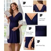 image:imageEkouaer Labor and Delivery Gown for Hospital V Neck Maternity Nursing DressNavy Blue