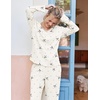 image:imageEkouaer Lounge Sets for Women Long Sleeve Knit Ribbed Pajama Sets 2 Piece Casual Loungewear with PocketsApricot Bowknot
