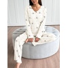 image:imageEkouaer Lounge Sets for Women Long Sleeve Knit Ribbed Pajama Sets 2 Piece Casual Loungewear with PocketsApricot Bowknot