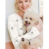 image:imageEkouaer Lounge Sets for Women Long Sleeve Knit Ribbed Pajama Sets 2 Piece Casual Loungewear with PocketsApricot Bowknot