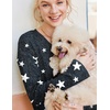 image:imageEkouaer Lounge Sets for Women Long Sleeve Knit Ribbed Pajama Sets 2 Piece Casual Loungewear with PocketsGray Stars