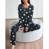 image:imageEkouaer Lounge Sets for Women Long Sleeve Knit Ribbed Pajama Sets 2 Piece Casual Loungewear with PocketsGray Stars