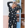image:imageEkouaer Lounge Sets for Women Long Sleeve Knit Ribbed Pajama Sets 2 Piece Casual Loungewear with PocketsGray Stars